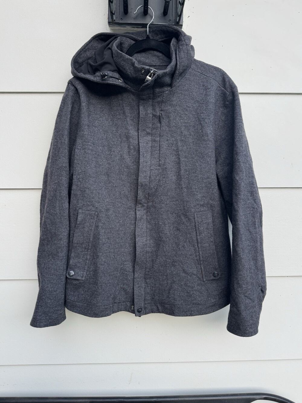 Icebreaker 380 Pure Plus Merino Wool Jacket Hood Gray Menβs Large Gorpcore Lined